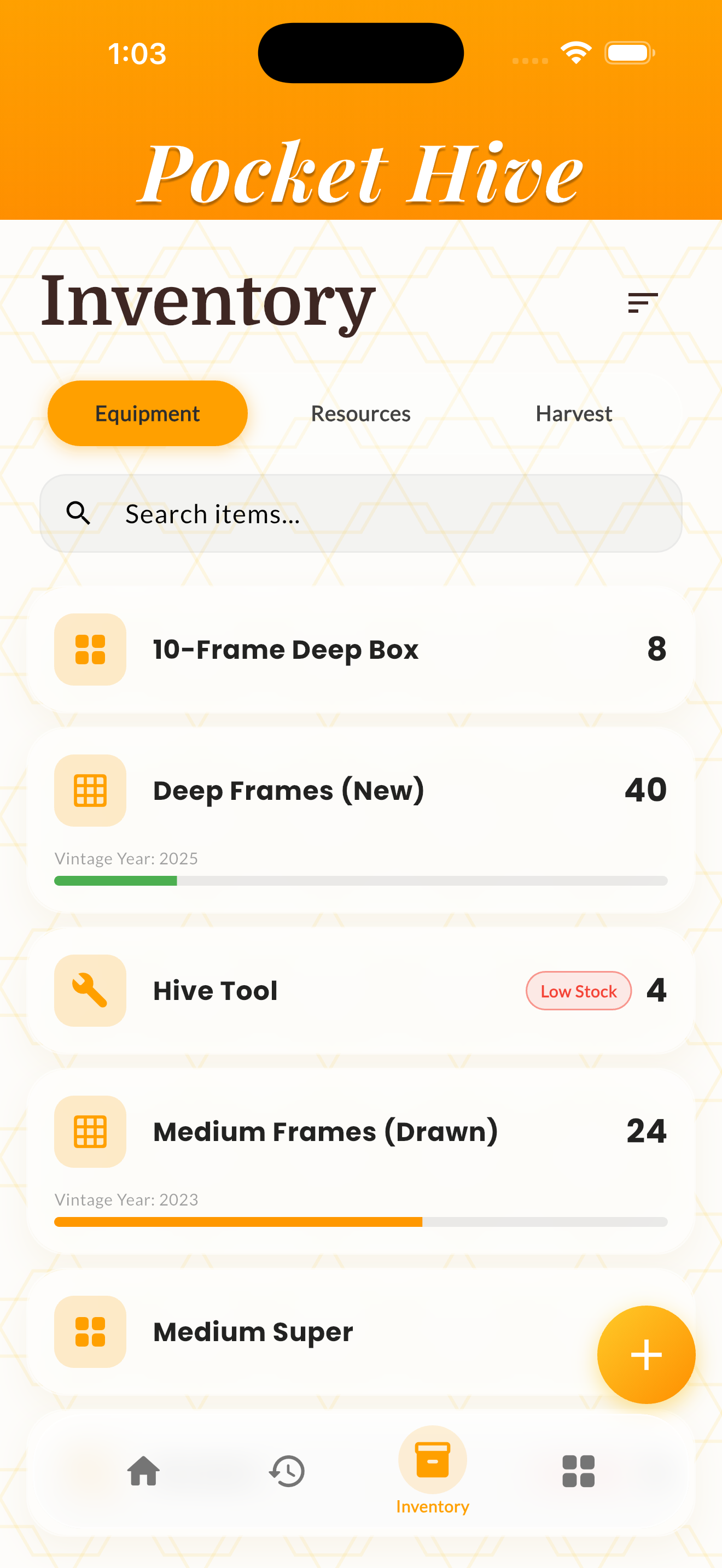inventory feature screenshot